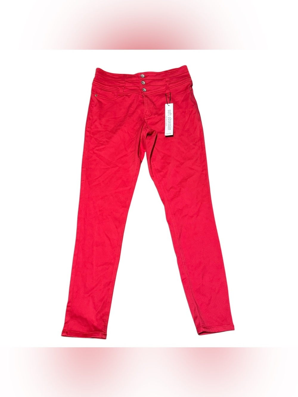 Soft Obsession Women's Size 13/14 Red High Waist Skinny Jegging